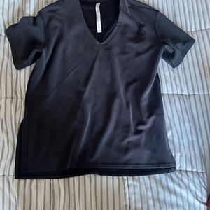 Lululemon Athletica Black Ribbed V-Neck Tee
